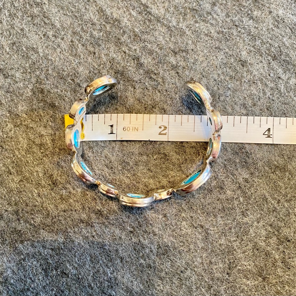 Turquoise and silver bracelet - Picture 5 of 5
